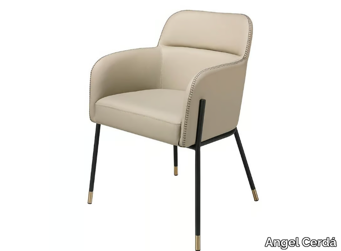 4106 - Upholstered Eco-leather chair with armrests _ Angel Cerdá