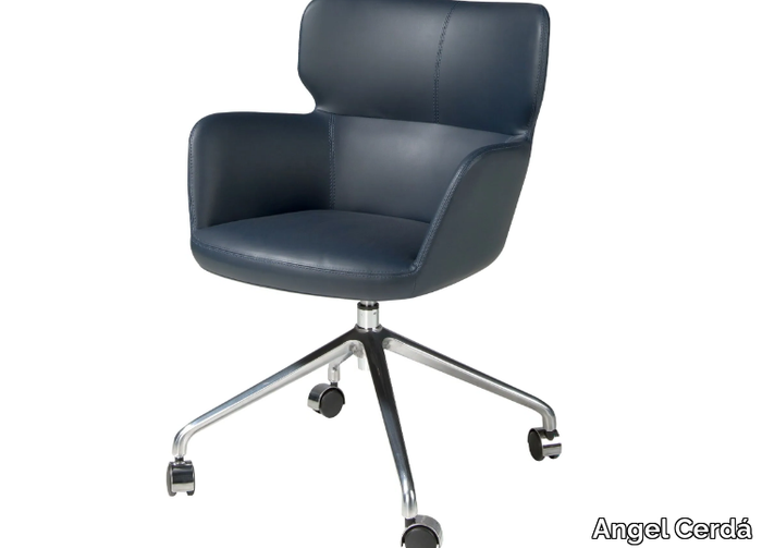 4110 - Swivel Imitation leather office chair with castors _ Angel Cerdá