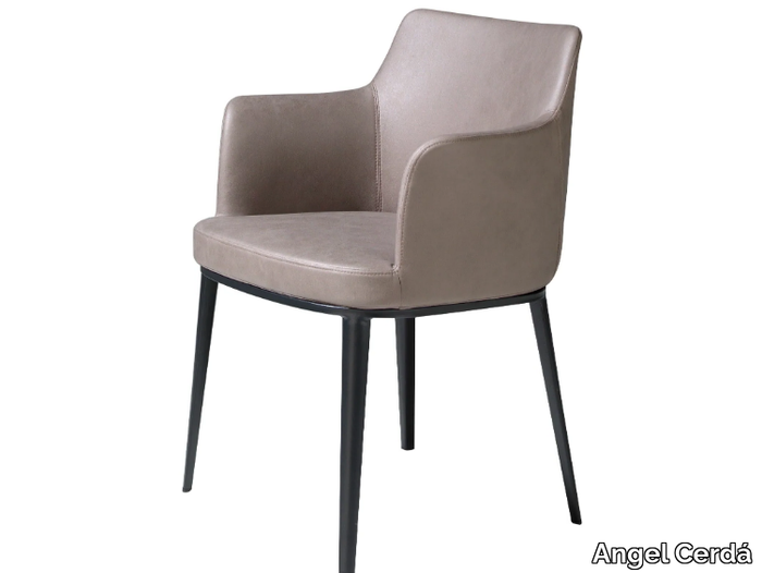 4112 - Imitation leather chair with armrests _ Angel Cerdá