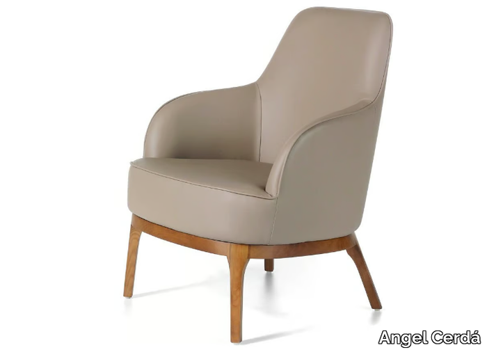 5043 - Imitation leather armchair with armrests _ Angel Cerdá