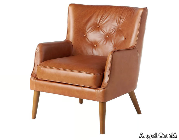 5053 - Tufted leather armchair with armrests _ Angel Cerdá