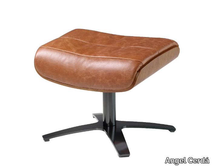 5084 - With 4-spoke base swivel upholstered leather footstool _ Angel Cerdá