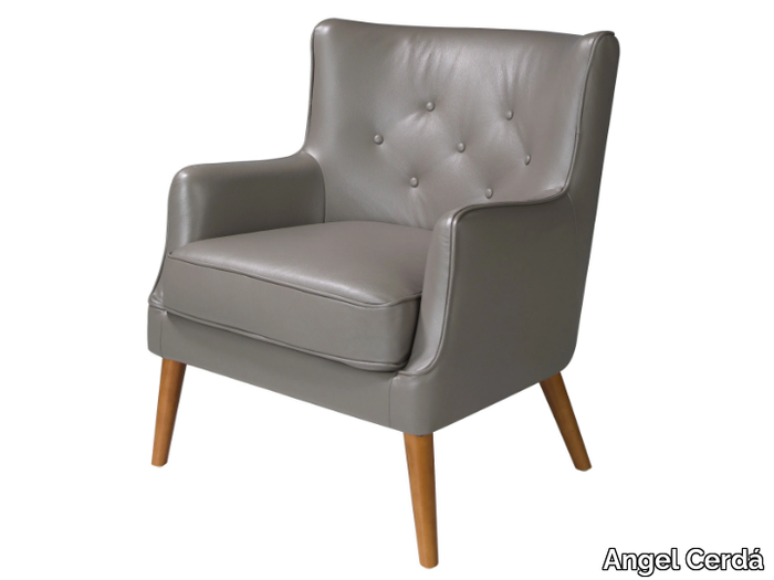 5085 - Tufted leather armchair with armrests _ Angel Cerdá