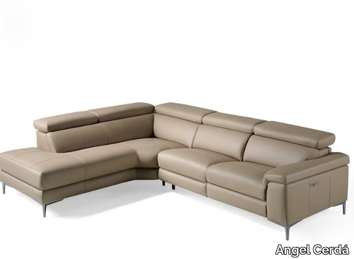 6043 - Corner leather sofa with electric motion _ Angel Cerdá