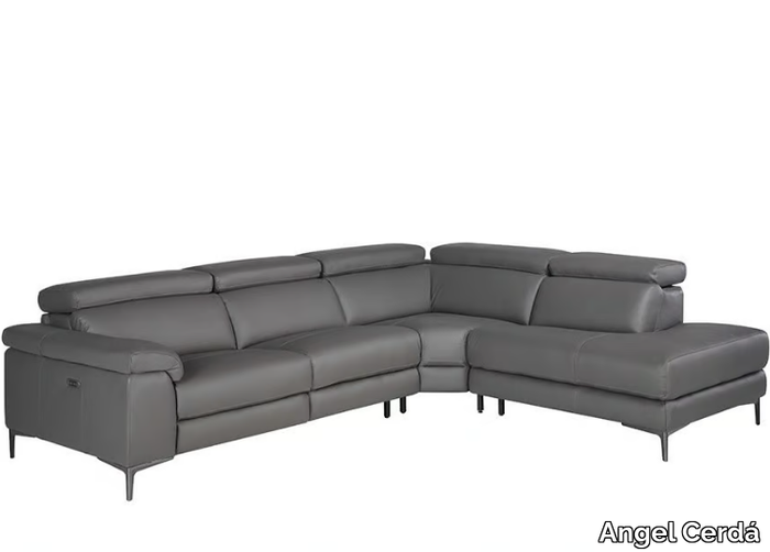 6111 - Corner leather sofa with electric motion _ Angel Cerdá