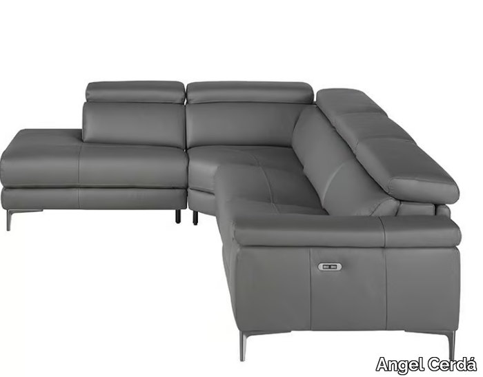 6112 - Corner leather sofa with electric motion _ Angel Cerdá