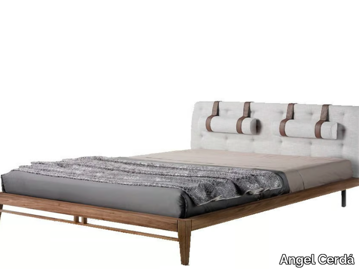 7034 - Walnut double bed with tufted headboard _ Angel Cerdá