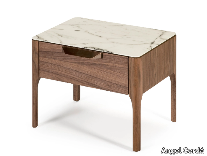 7038 - Walnut bedside table with drawers _ Angel Cerdá