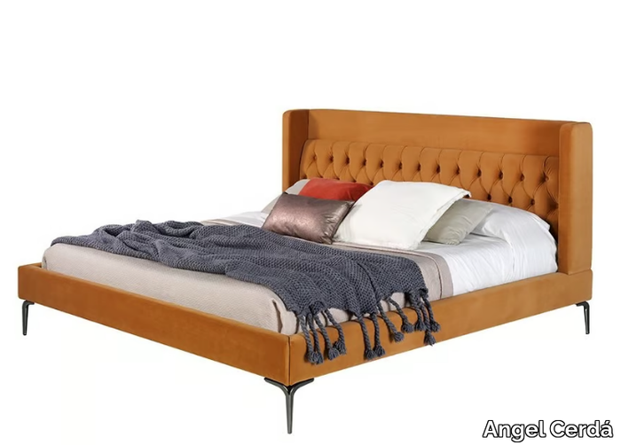 7124 - Upholstered double bed with tufted headboard _ Angel Cerdá