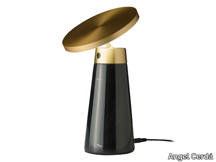 8028 - LED adjustable Nero Marquina marble table lamp _ Angel Cerdá