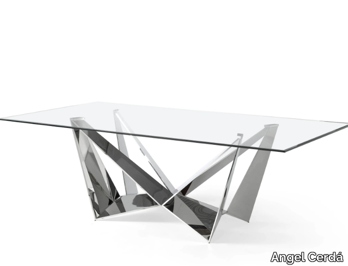 1049 - Rectangular glass and steel living room table _ Angel Cerdá