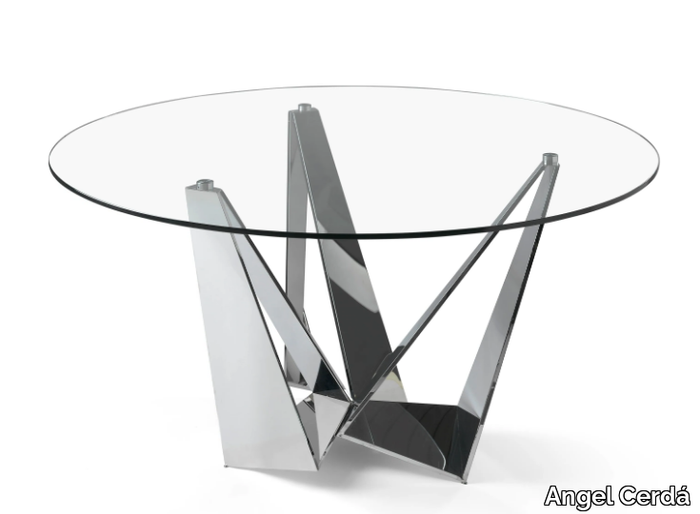 1042 - Round glass and steel living room table _ Angel Cerdá