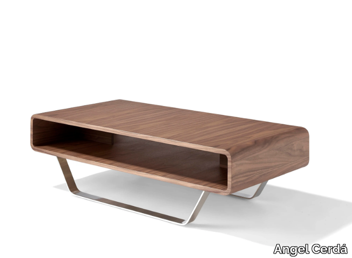 2002 - Rectangular steel and wood coffee table with storage space _ Angel Cerdá