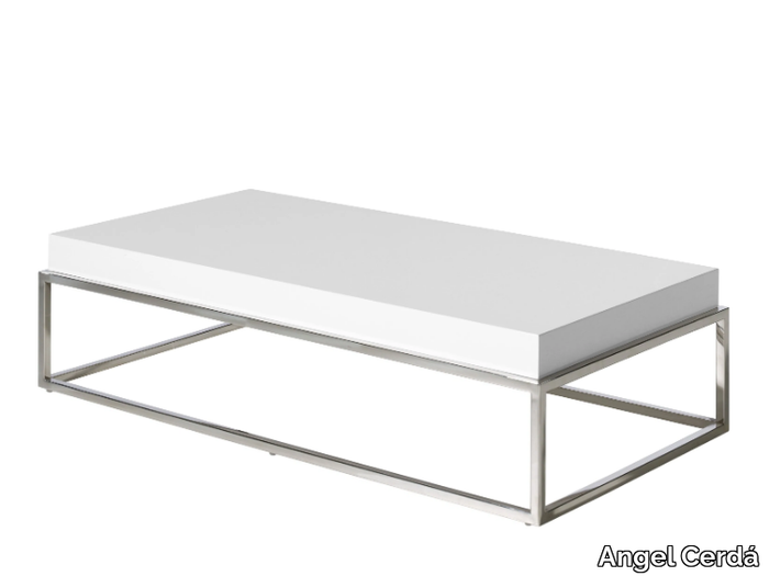 2025 - Rectangular steel and wood coffee table _ Angel Cerdá