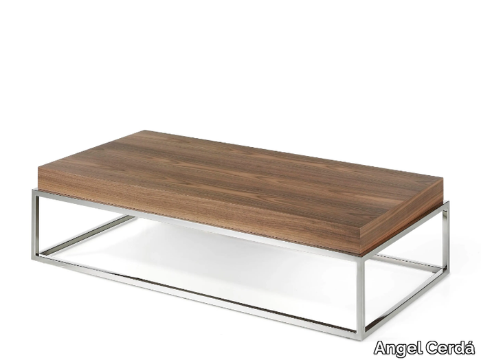 2026 - Rectangular steel and wood coffee table _ Angel Cerdá