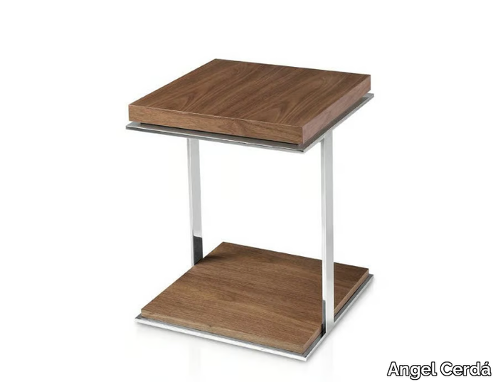 2038 - Square walnut side table with storage space _ Angel Cerdá