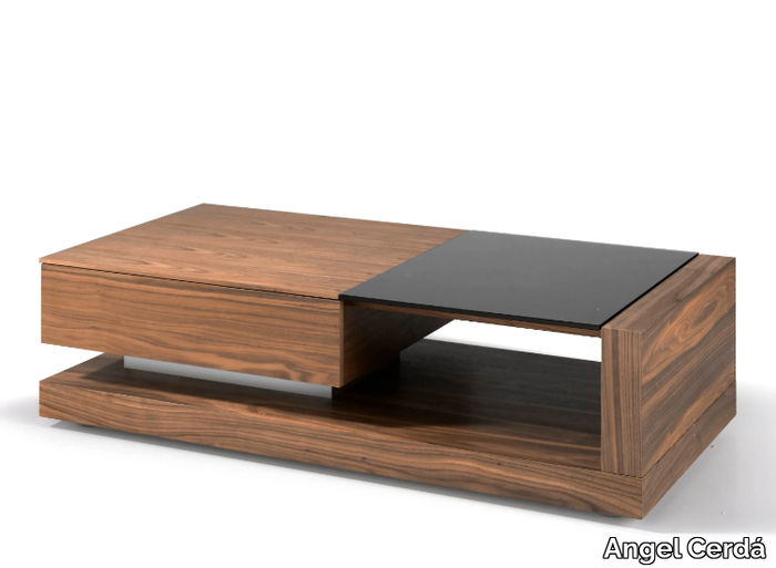 2061 - Low rectangular walnut coffee table _ Angel Cerdá