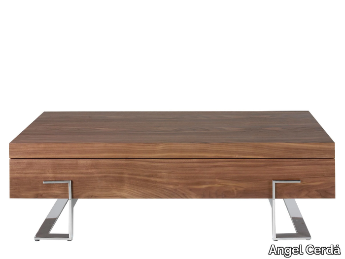 2099 - Rectangular walnut coffee table with storage space _ Angel Cerdá