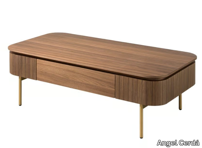 2108 - Wood veneer coffee table with storage space _ Angel Cerdá