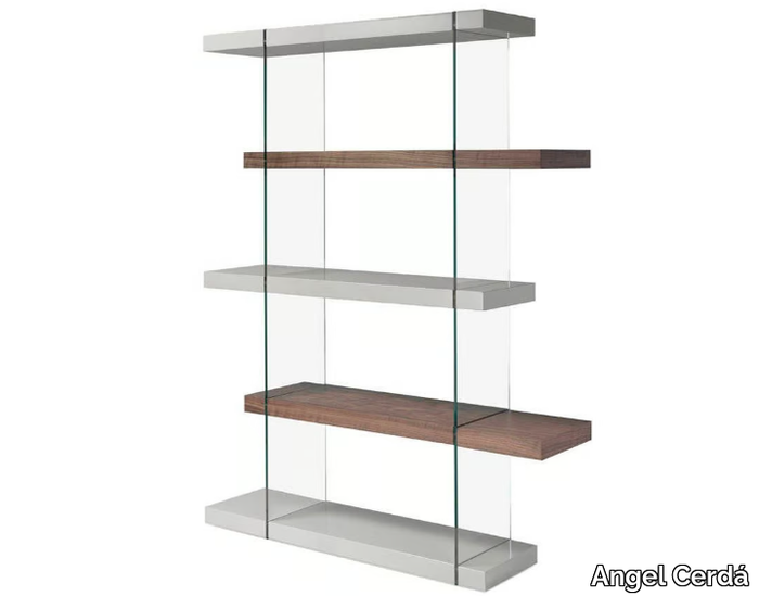 3025 - Open divider wood and glass bookcase _ Angel Cerdá