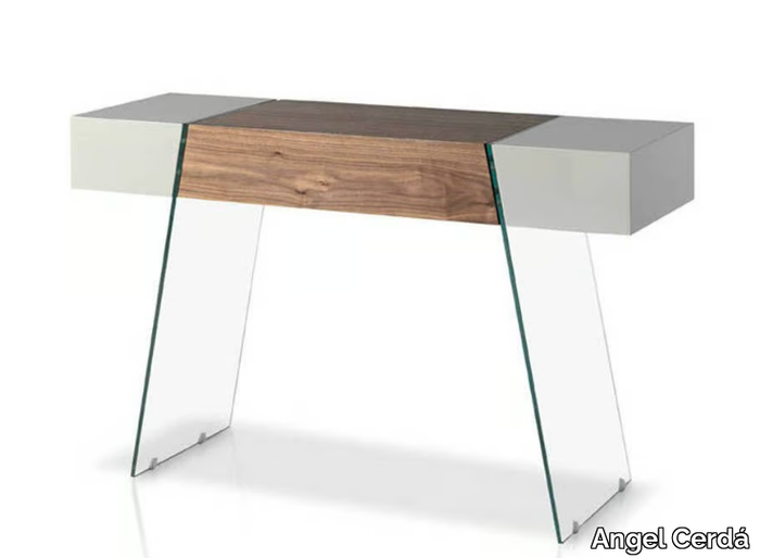 3029 - Rectangular wood and glass console table _ Angel Cerdá