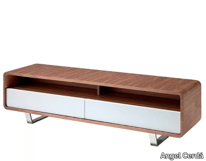 3046 - Low wood veneer TV cabinet with drawers _ Angel Cerdá