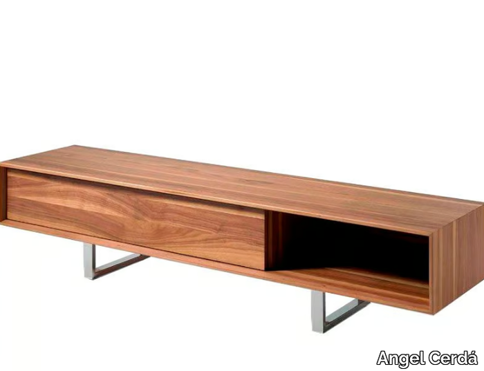 3043 - Low wood veneer TV cabinet with drawers _ Angel Cerdá