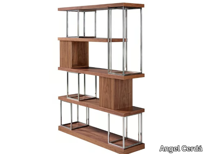 3220 - Open steel and wood bookcase _ Angel Cerdá