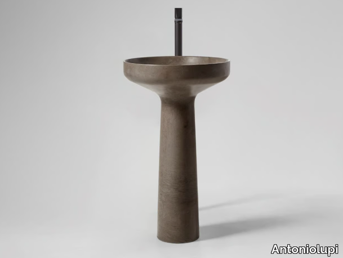 AGO85 - Freestanding round Stone Grey washbasin _ Antoniolupi