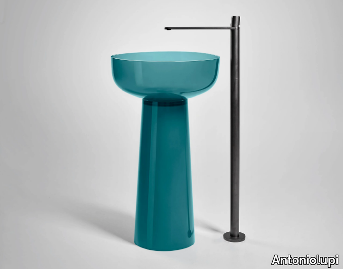 ALBUME10 + ALBUME20 - Freestanding round Cristalmood® washbasin _ Antoniolupi