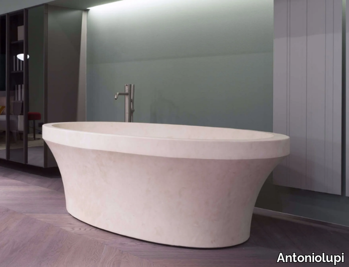 EPOQUE - Freestanding oval natural stone bathtub _ Antoniolupi