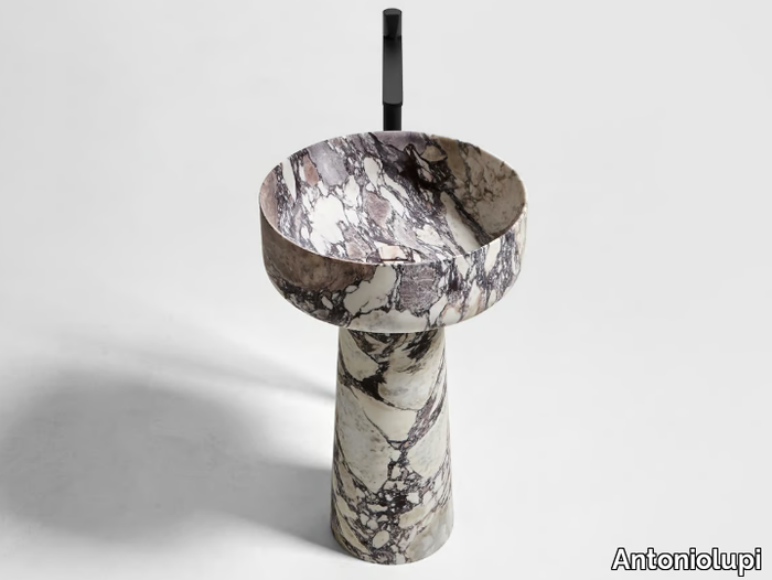 ALBUME112 + ALBUME21 - Round Calacatta Viola marble washbasin _ Antoniolupi