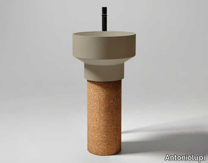 BORGHI - Freestanding round single Colormood and cork washbasin _ Antoniolupi