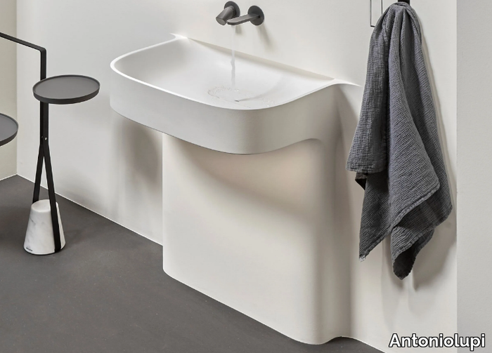 FLUIDO - Semi-inset Flumood® washbasin with light _ Antoniolupi