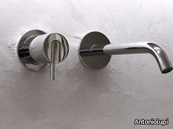 AYATI - 2 hole wall-mounted single handle stainless steel washbasin mixer _ Antoniolupi