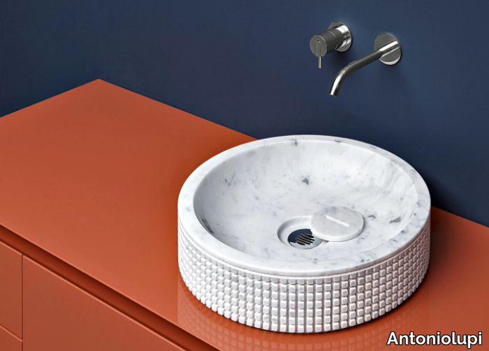 PIXEL45® - Countertop Carrara marble washbasin _ Antoniolupi