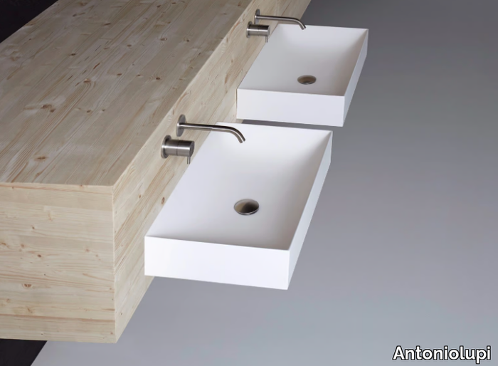 STRATOS - Wall-mounted rectangular Flumood® washbasin _ Antoniolupi