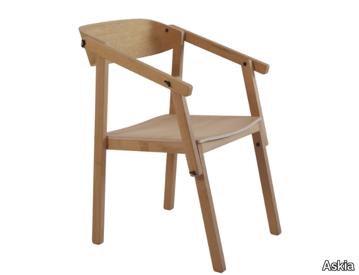 ATELIER - Oak chair with armrests _ Askia