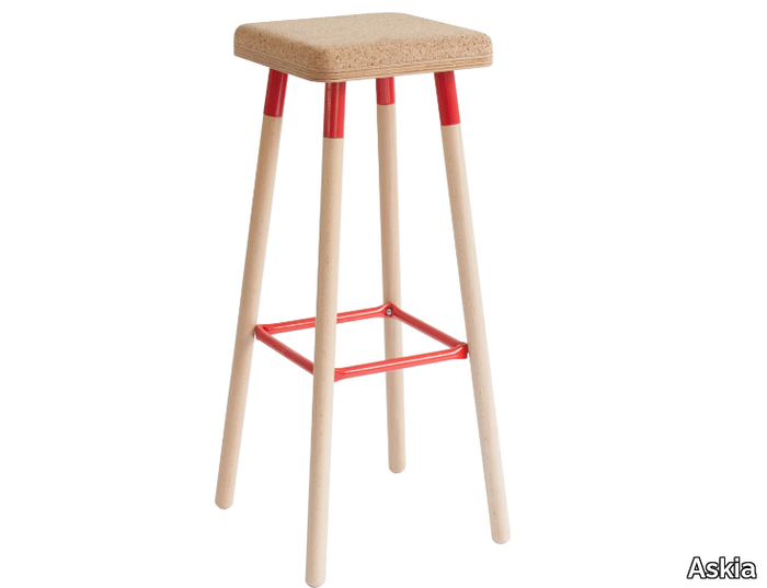 MARCO - High cork stool with footrest _ Askia