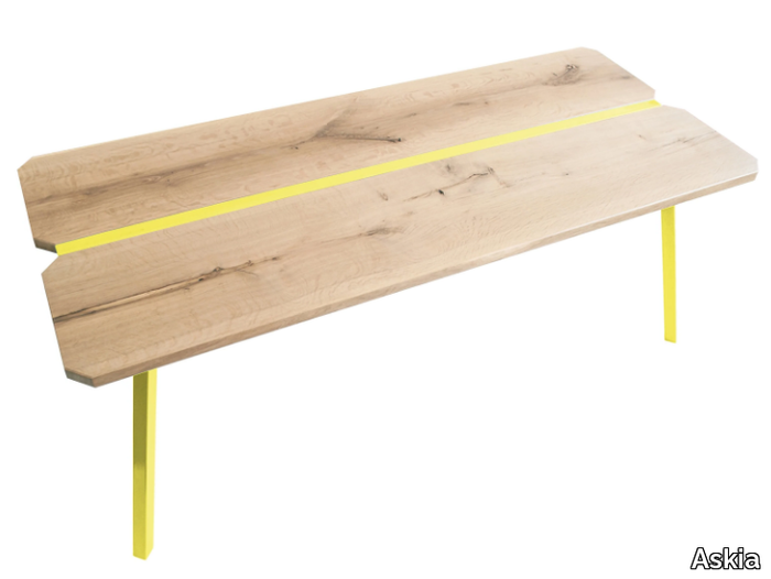 MYWAY - Rectangular steel and wood table _ Askia