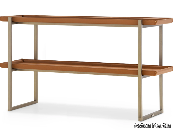 V274 - Rectangular leather console table with shelving _ Aston Martin