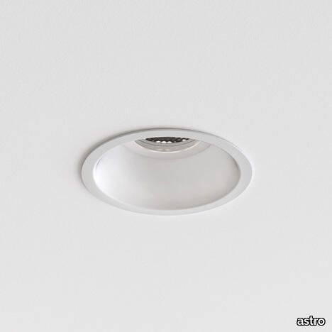 Minima Slimline Round Fixed Fire-Rated IP65 Matt White