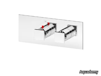 SQUARE THERMO O1 - Thermostatic 2 hole shower mixer _ Aquademy