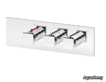 SQUARE THERMO O2 - Thermostatic 3 hole shower mixer _ Aquademy