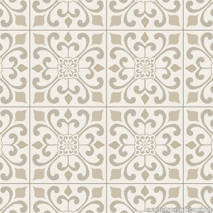 CushionStep | B3381Amador Medallion Vinyl Sheet - Crème