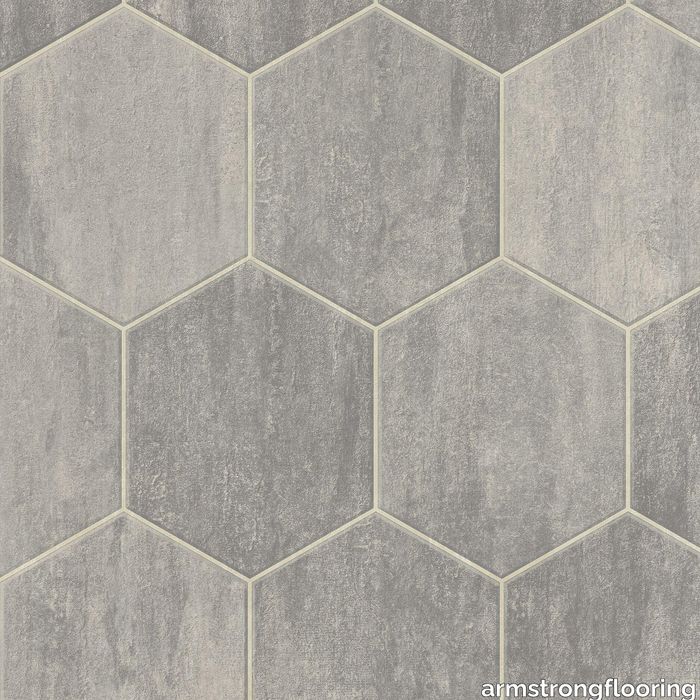 CushionStep | B3390Stone Hex Vinyl Sheet - Meadow Mist