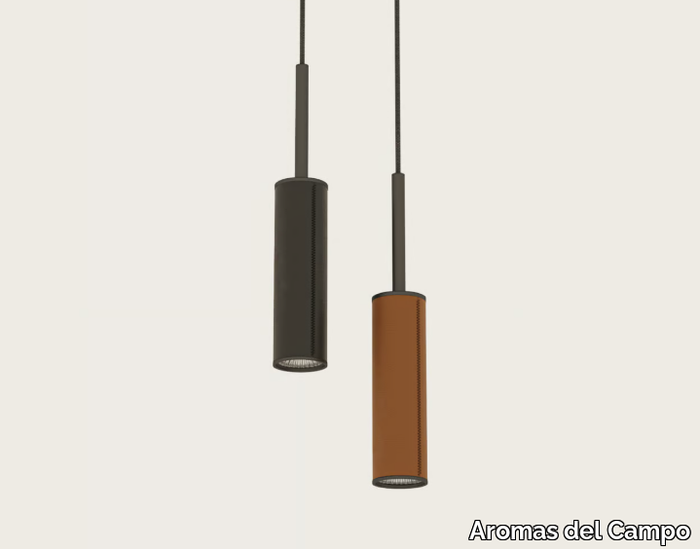 TURA - LED steel and leather pendant lamp with dimmer _ Aromas del Campo