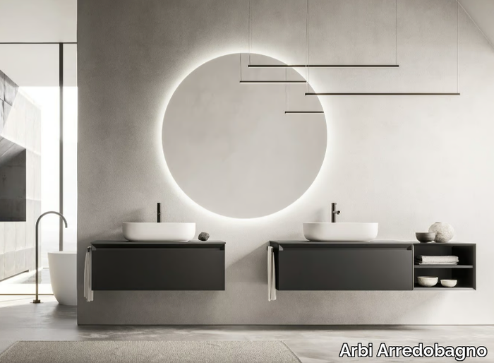 FOLD 05 - Wall-mounted vanity unit with drawers _ Arbi Arredobagno