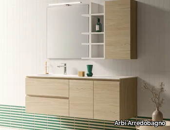 HO.ME PLUS 45° 02 - Wall-mounted vanity unit with integrated washbasin _ Arbi Arredobagno