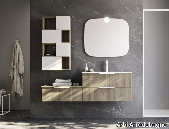 HO.ME PLUS 08 - Single wall-mounted vanity unit with drawers _ Arbi Arredobagno